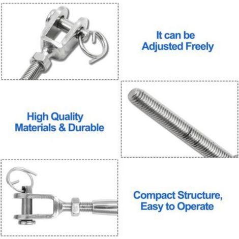 Lot de 2 M5 tendeurs de qualité marine pour une fixation sûre et un corps fermé durable (1/5)