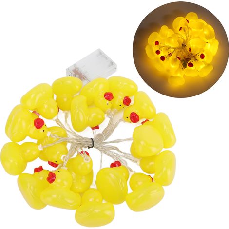 Guirlande lumineuse de Noël créative à faire soi-même, 3 m (9,8 pi), 20 LED, canards jaunes, fonctionne sur piles, idéale pour décorer une chambre. (1/5)