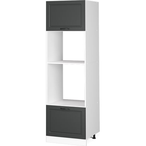 Mobile cucina microonde R-Line, Antracite casa di campagna, 60 cm, Vicco
