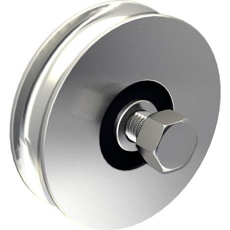 Stahl-Laufrolle Ø100mm (Ø98mm) für Schiebetore, mit 12 mm Rundrille, für Tore bis 400 kg