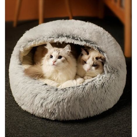 (Grau) Weiches Hundebett, Plüsch-Katzenbett, warmes Haustierbett, weiches Haustiersofa, waschbar, 50 cm (1/4)
