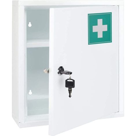 Metall Medizinschrank weiß - 36 cm - Medikamenten Arzneischrank Hausapotheke