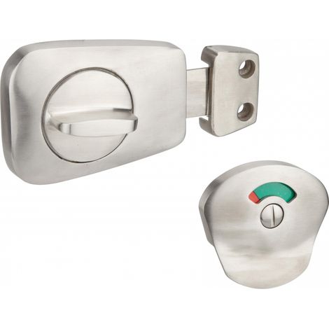 Serratura per WC, 40 mm, con indicatore occupato, in acciaio inossidabile spazzolato - THIRARD
