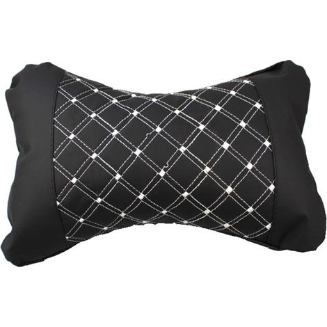 Appui-tête universel pour voiture, coussin de repos cervical, appuie-nuque blanc ligné (1/5)
