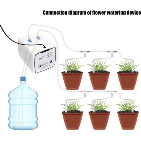 Arrosage Automatique WiFi Double Pompe, Programmateur d'Eau Intelligent, Minuteur d'Irrigation à Commande à Distance, Outil de Jardinage Connecté (1/5)