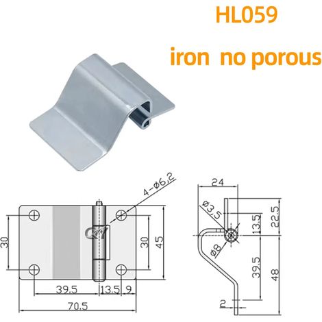 Charnière intérieure invisible HT059 en acier inoxydable, résistante à la flexion et à la charge, pour porte dissimulée. (1/5)