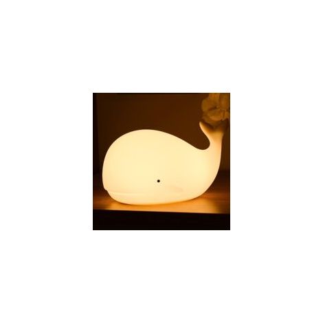 EASYCOMFORT Veilleuse bébé baleine, lampe enfant, lampe baleine 7 couleurs changeantes, veilleuse rechargeable, lampe baleine (1/5)