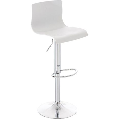 Barhocker Hover Kunststoff weiß Metall in Chromoptik