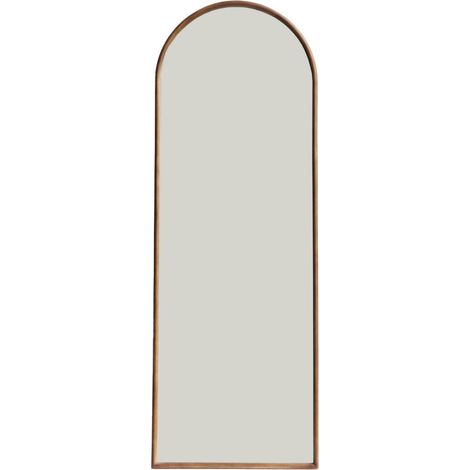sweeek - Standspiegel aus Heveaholz mit Wölbung und Stahlgestell 170cm (1/5)