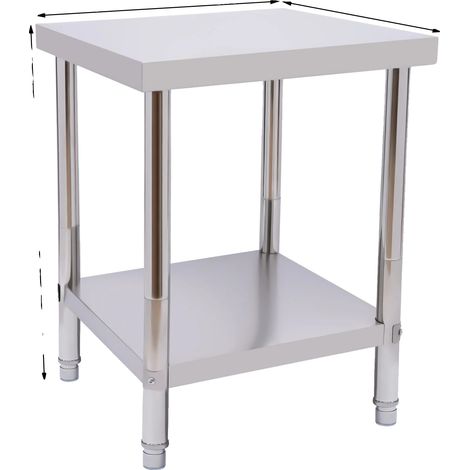 Mesa de preparación de alimentos, acero inoxidable duradero, amplio espacio de almacenamiento, color plata. (1/2)