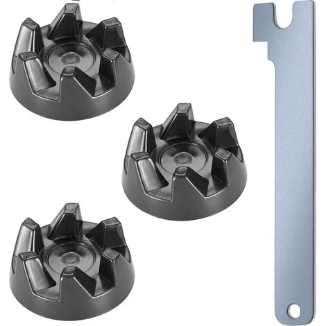 3er-Set Kupplungen 9704230 Schwarz und Silber – Gummi und Metall – Inkl. Schraubenschlüssel – Reparatur für KSB52 KSB5 Mischer (1/5)