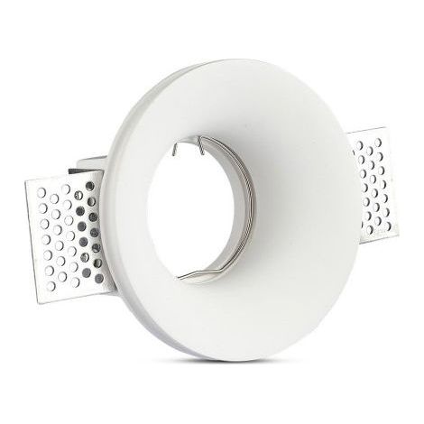 Portafaretto Lampada Led GU10 Da Incasso A Scomparsa Corpo Tondo Diametro 100mm In Gesso Bianco Verniciabile SKU-3697 (1/5)