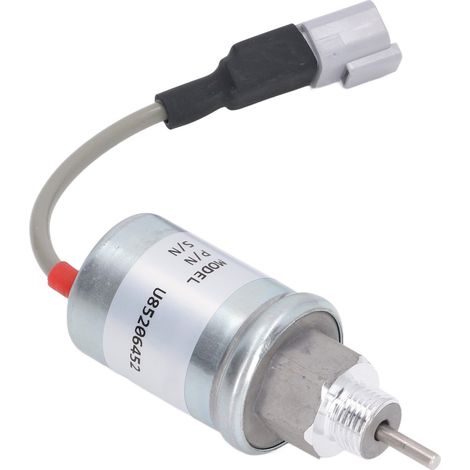 U85206452 Kraftstoffabschaltmagnetventil aus Aluminiumlegierung, 12V DC Abschaltmagnetventil für Perkins HL403C Motor, kompatibles Absperrventil. (1/5)