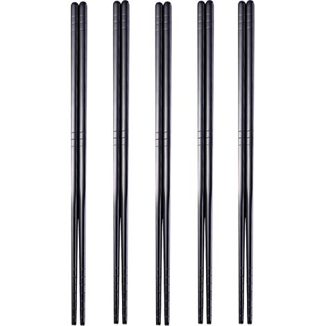 Baguettes En Acier Inoxydable - 22,6 Cm - Pour Restauration Et Maison - Lot De 5 Paires (1/5)