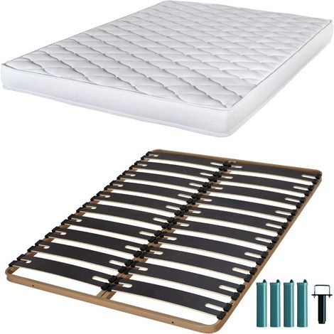 Matelas mousse + Sommier métal C310 140x190 Marly - Hauteur 15 cm - Soutien ferme (1/5)