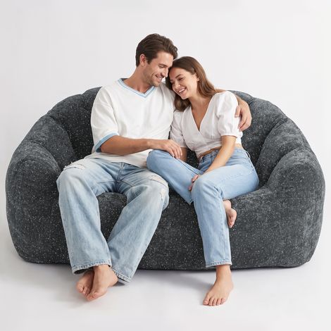 Fauteuil bean bag patte d'ours ciel étoilé, pouf confortable design spacieux avec accoudoirs et remplissage, pour petit salon cosy, chambre cocooning et détente (1/5)