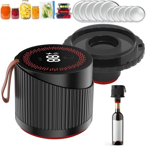 Machine de Mise sous Vide Portable pour bocaux Mason, Mini Machine avec système d'extraction d'air, Compatible avec Les bocaux Mason à Large et à Ouverture Standard et Les Bouteilles de vin (1/5)