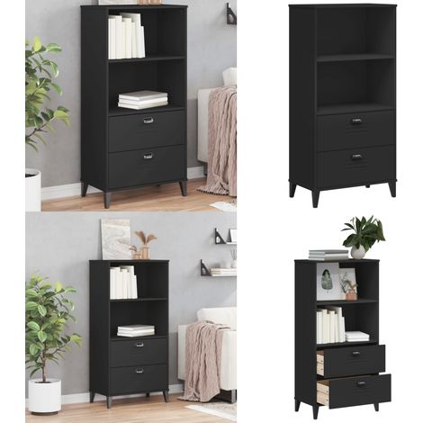 Bücherschrank VIKEN Schwarz 60x35x123 cm Holzwerkstoff - Industrielles Design - Holzschrank - Regal Schwarz - Bücherregal - Aufbewahrung - Home & Living (1/5)