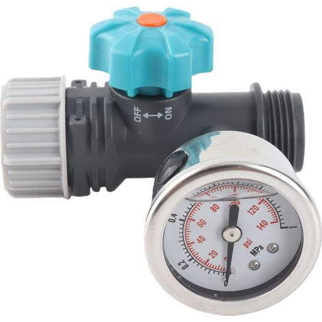 Régulateur de pression d'eau réglable G3/4 po avec manomètre - Contrôleur d'irrigation pour serres et jardins (1/5)