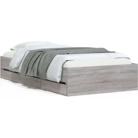 Maison Exclusive - Giroletto Cassetti Grigio Sonoma 90x190 cm Legno Multistrato