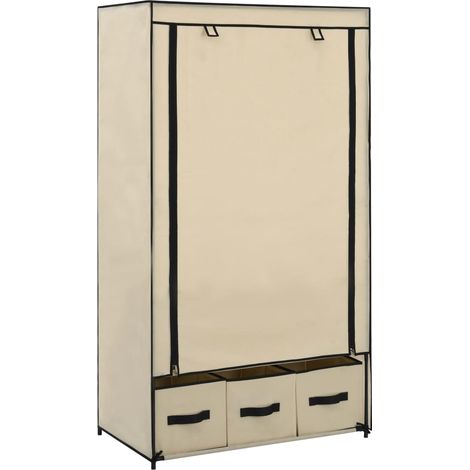 Armario de tela color crema 87x49x159 cm vidaXL (1/5)