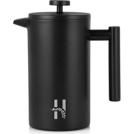 Cafetière à piston - Presse française - Double paroi - Noire - Cafetière isotherme (1/5)