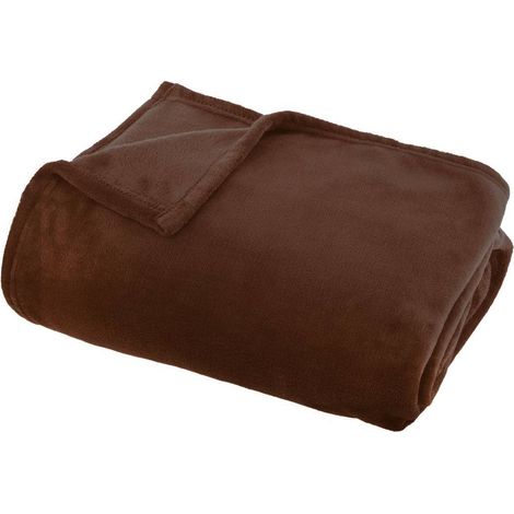 Coperta di flanella ollis, marrone tonka 180x130cm - Atmosphera créateur d'intérieur (1/2)