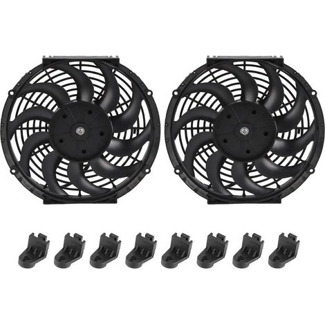 Jeffergarden Cadeaux de mai Ventilateur de Refroidissement de radiateur, Ventilateur de Refroidissement électrique, radiateurs Noirs pour système Moteur-DOU
