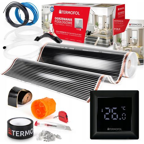 Kit de film chauffant infrarouge, puissance 140 W, 100 cm, surface 2 m² + TF-H6 noir (1/5)