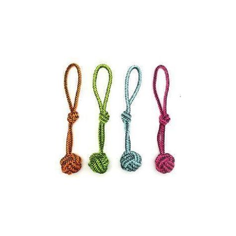 CORDA FLUO CON PALLA 38 CM IN COLORAZIONE ASSORTITA GIOCO IDEALE PER IL TUO CANE OKXX (1/4)