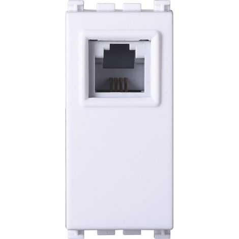 Prise téléphonique RJ11 ETTROIT connecteur téléphonique couleur BLANC compatible avec Vimar Arkè - VA2354B