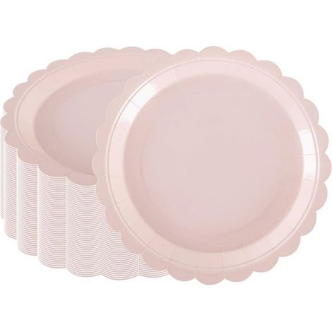 Pappteller – 50 Stück – Rosa Blütenform – 23 cm – Für Babypartys und Hochzeiten – Selbstgemachte Accessoires (1/5)