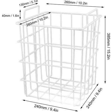 Ortviai Panier de rangement en fil métallique pour congélateur – Hauteur 385 mm, capacité élevée, revêtement PE (1/4)