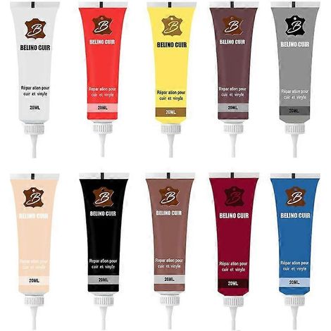 Gel de réparation pour cuir de voiture, finition cuir, couleur beige. (1/4)
