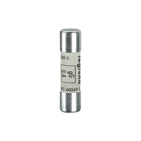 Legrand – Fusible cylindrique 10 A 500 V AC – Classe gG – Capacité de coupure 100 kA – Corps céramique avec embouts cuivre argenté