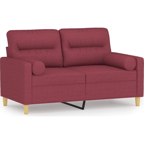 Maison Exclusive - Divano a 2 Posti con Cuscini Rosso Vino 120 cm in Tessuto