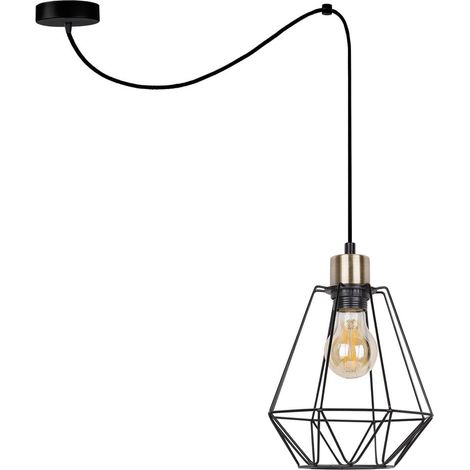 Candellux PRIMO lampada sospensione Ø19 nero oro E27 (1/2)