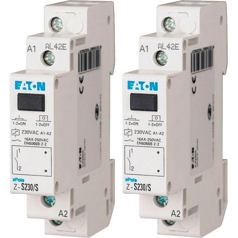 EATON Lot de 2 télérupteurs 16A, 230AC, 1 F, 50Hz, 1 module