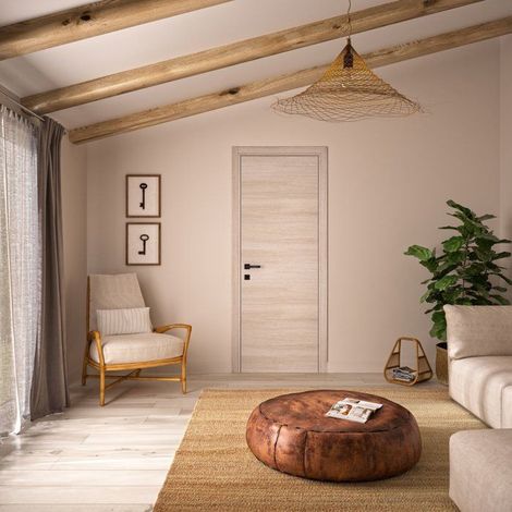 Bloc-porte intérieur OPTIMUM chêne blond H 204 cm réversible réglable (1/4)