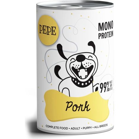 Pepe Schweinefleisch-Haustierpackung, 99 % Schweinefleisch, 6 x 400 g