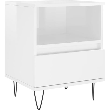Maison Exclusive - Comodino Bianco Lucido 40x35x50 cm in Legno Multistrato