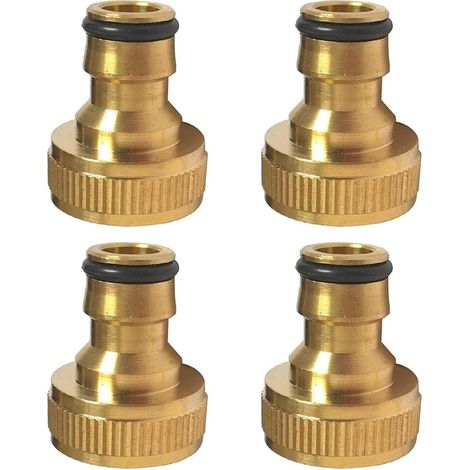 Raccords Tuyau Arrosage Laiton 3 et 4" Adaptateurs Robustes pour Jardin Lavage Voiture Compatible Robinets Standards (1/5)