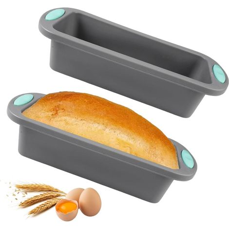 Moule À Pain En Silicone - Moule À Gâteau Rectangulaire Antiadhésif - Pour Cakes Pain Lasagnes Brownies Et Sandwichs - 27,8 X 12 X 6,5 Cm - 2 Pièces