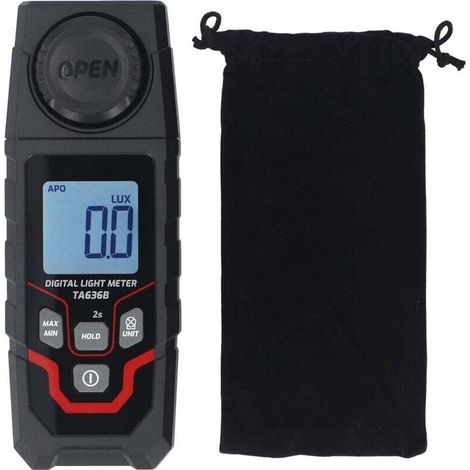 Digital Illuminance Tester, 200000LX Range, 0.1LX Resolution, for Various Lighting Applications