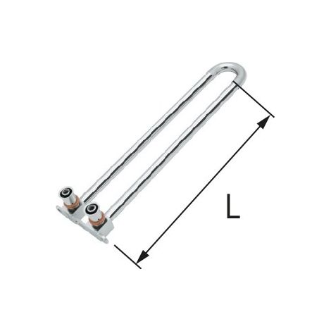 Gomito in ottone combinato con tubo Cu O15 ultraPRESS - 16 L = 300 mm