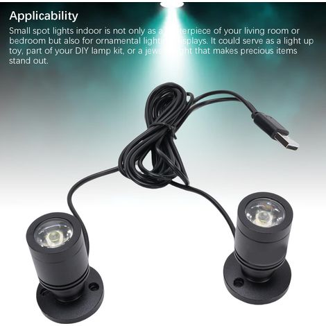 Mini Projecteur LED pour Vitrine - Dual Head, Aluminium Alloy, 148g - Lumière Accentuée pour Art, Bijoux et DIY (1/5)