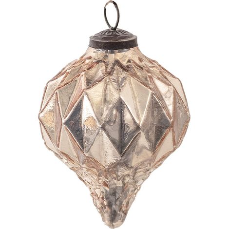 Boule de Noël en Verre Doré Ø 9 cm - Suspension Décorative Style Rustique pour Sapin - PANGIVO (1/3)