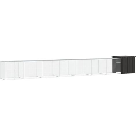 Hühnerkäfig Anthrazit 800x91x100 cm Verzinkter Stahl