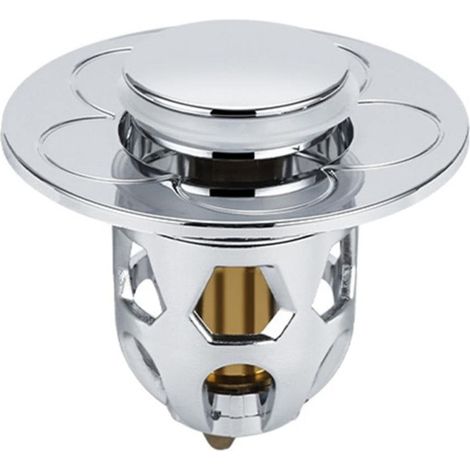 Bouchon D'évier - Filtre Anti-Cheveux - Compatible Trou D'Évacuation 26 à 50 mm - En Laiton Épais - Pour Évier Salle De Bain Lavabo Baignoire (1/5)
