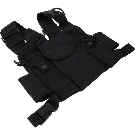 Harnais de Poitrine Radio Noir en Nylon 600d, pour Hommes Résistant à L’abrasion, Solide, pour Clés et Téléphone, Adapté à L’escalade Cyclisme (1/3)
